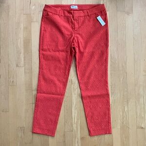 NEW Floral jacquard Pixie pants orange Flaming Tulip 12